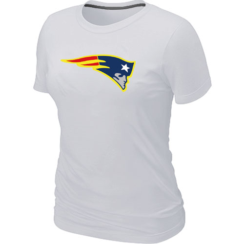 New England Patriots Women's Neon Logo Charcoal NFL T-Shirt - White